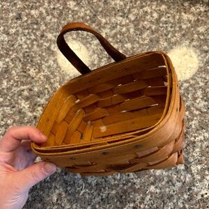Longaberger 7” length 5” depth 3.5” high wood basket 1991